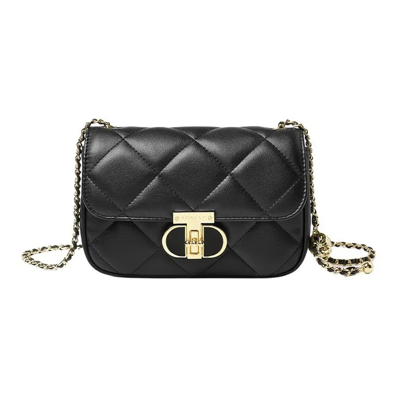 AOKANG Коровья кожа Ромб Узор Цепочка Сумка Маленькая Квадратная Сумка Сумка через плечо Подмышечная Сумка на плечо Маленькая Женская