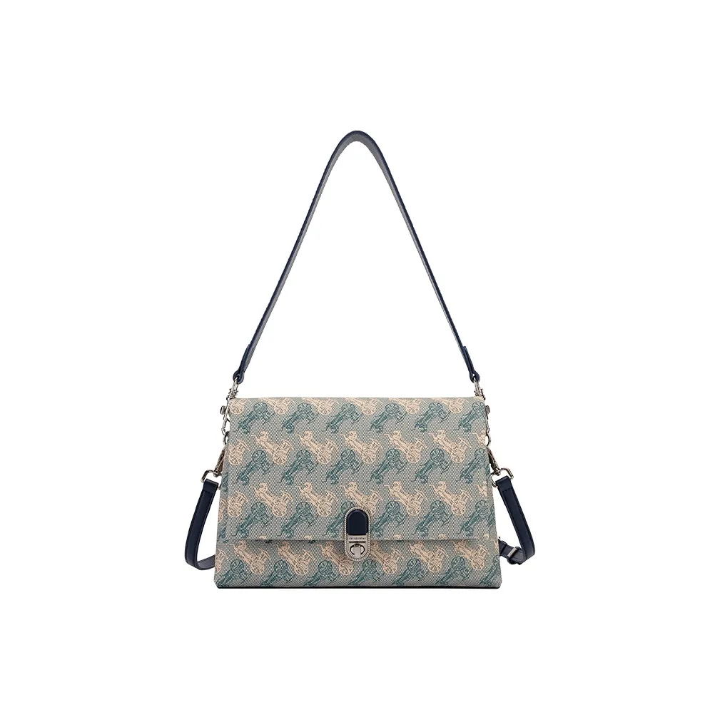 Jacoponnus Сумка через плечо из коровьей кожи большая женская Carriage королевский синий