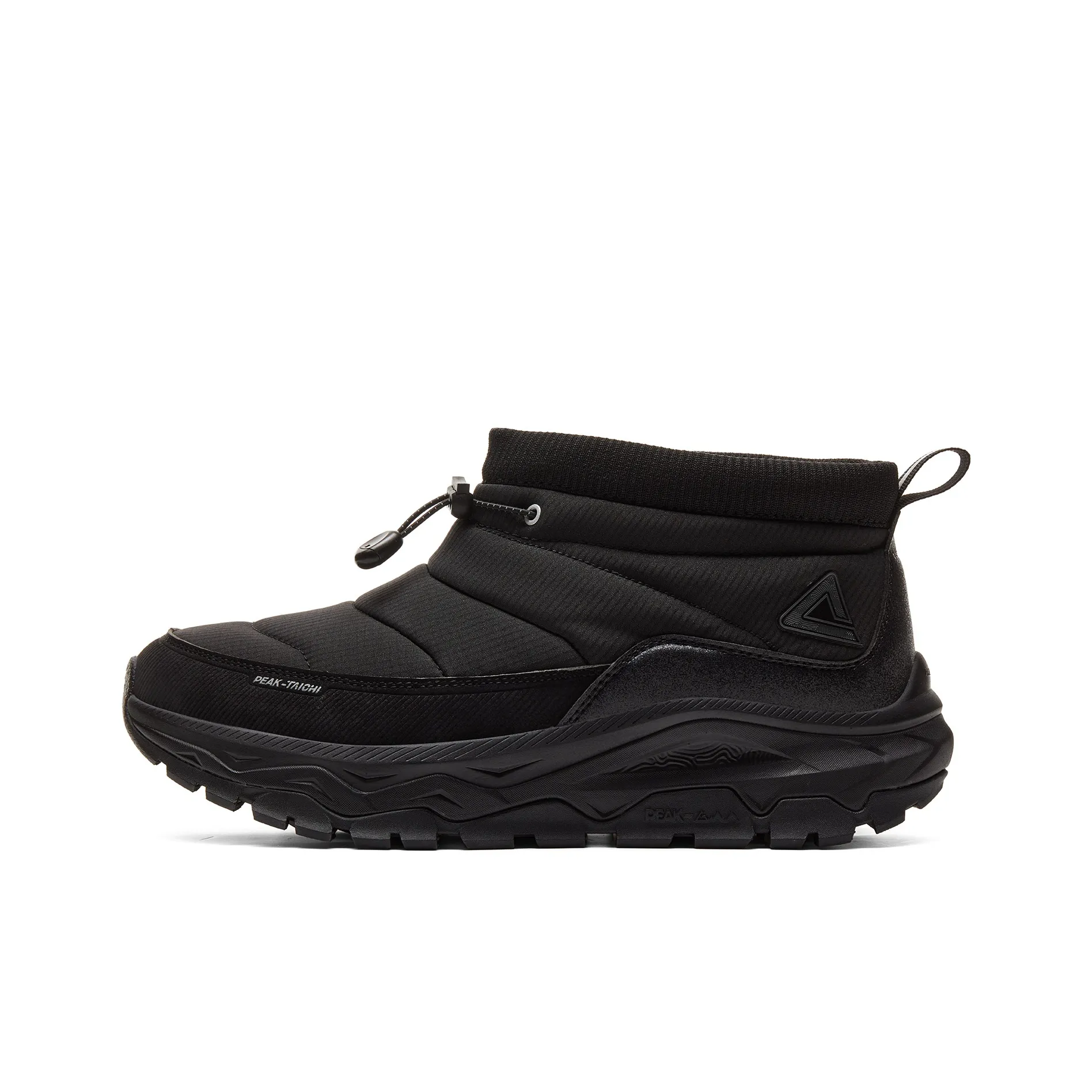 PEAK Термическое Амортизирующее Покрытие Устойчивое к Износу Противоскользящее MID Топ Уличная Обувь Мужская Все Черное