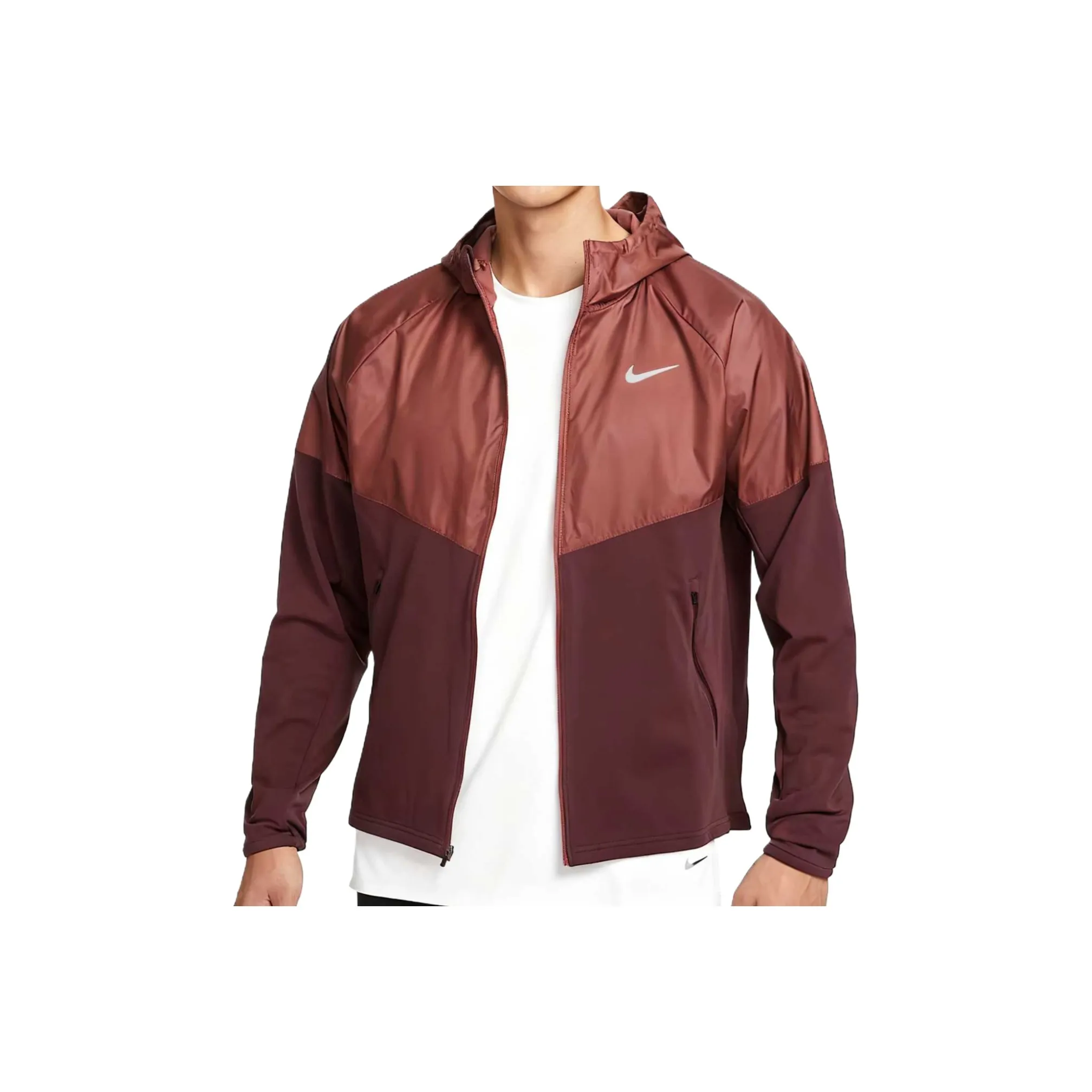 nike MILER Яркий Бордово-красный Мужские беговые Куртки