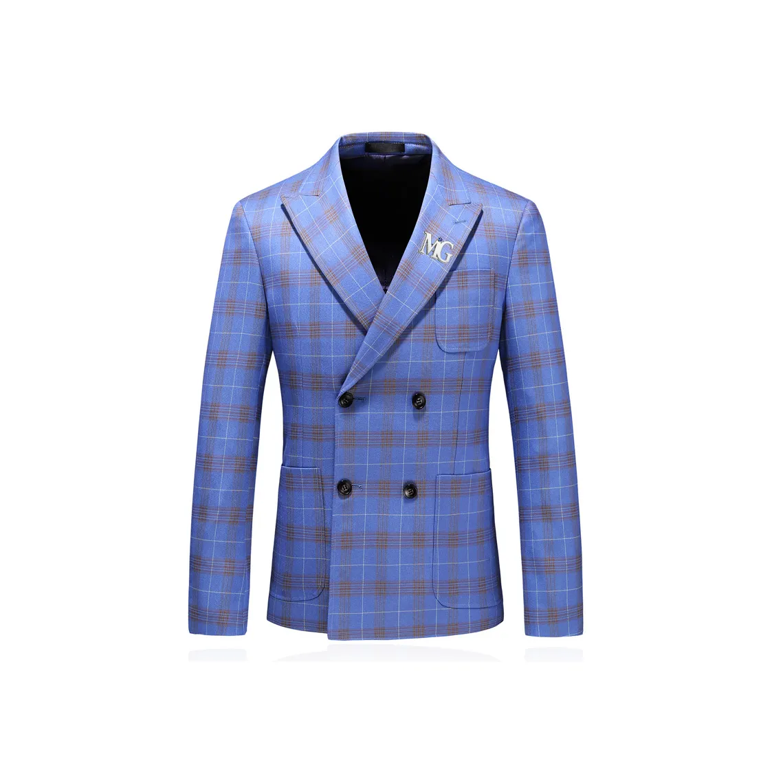 MG Светло-синий Мужской Деловой костюм