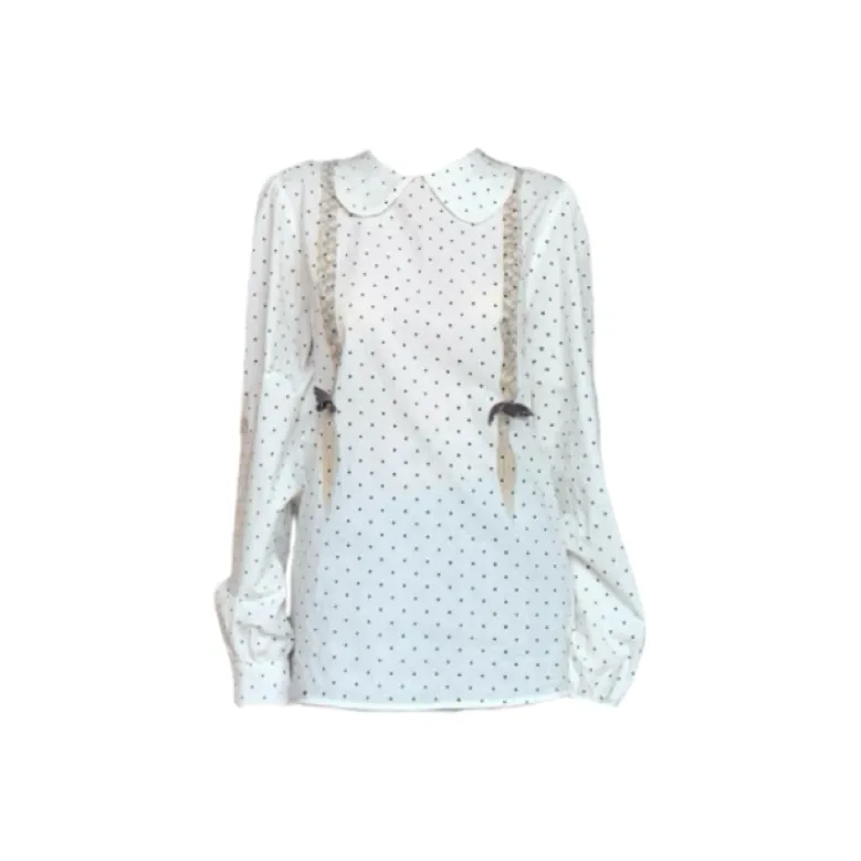 KYKW Белая рубашка с горошком для женщин