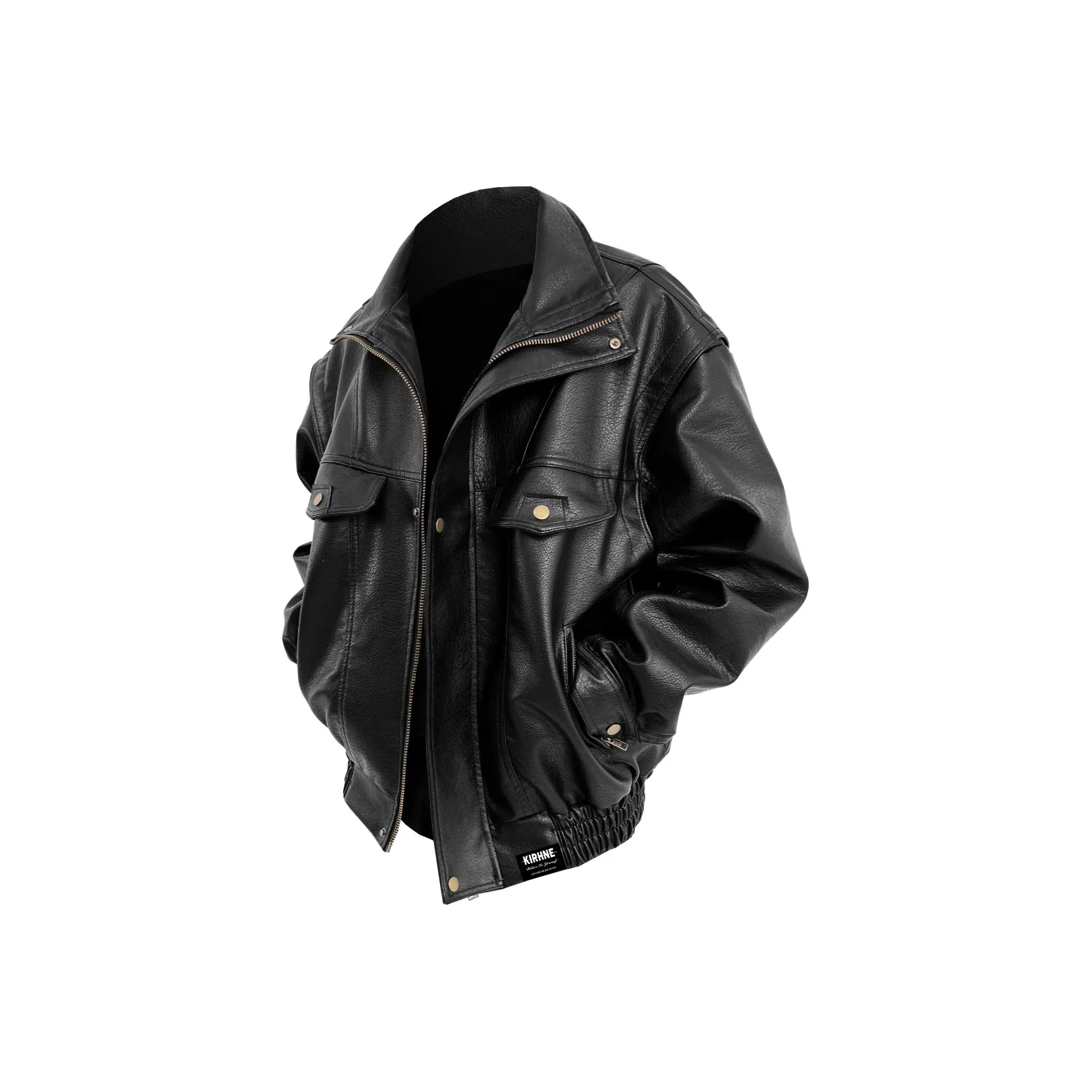 KIRHNE Черный Унисекс Кожаные куртки