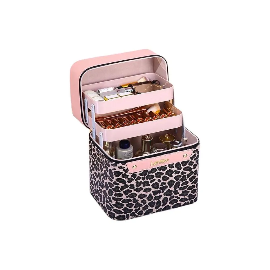 RULINSHI Большая емкость переносной ультра-модный леопардовый принт чемодан косметичка сумка для туалетных принадлежностей