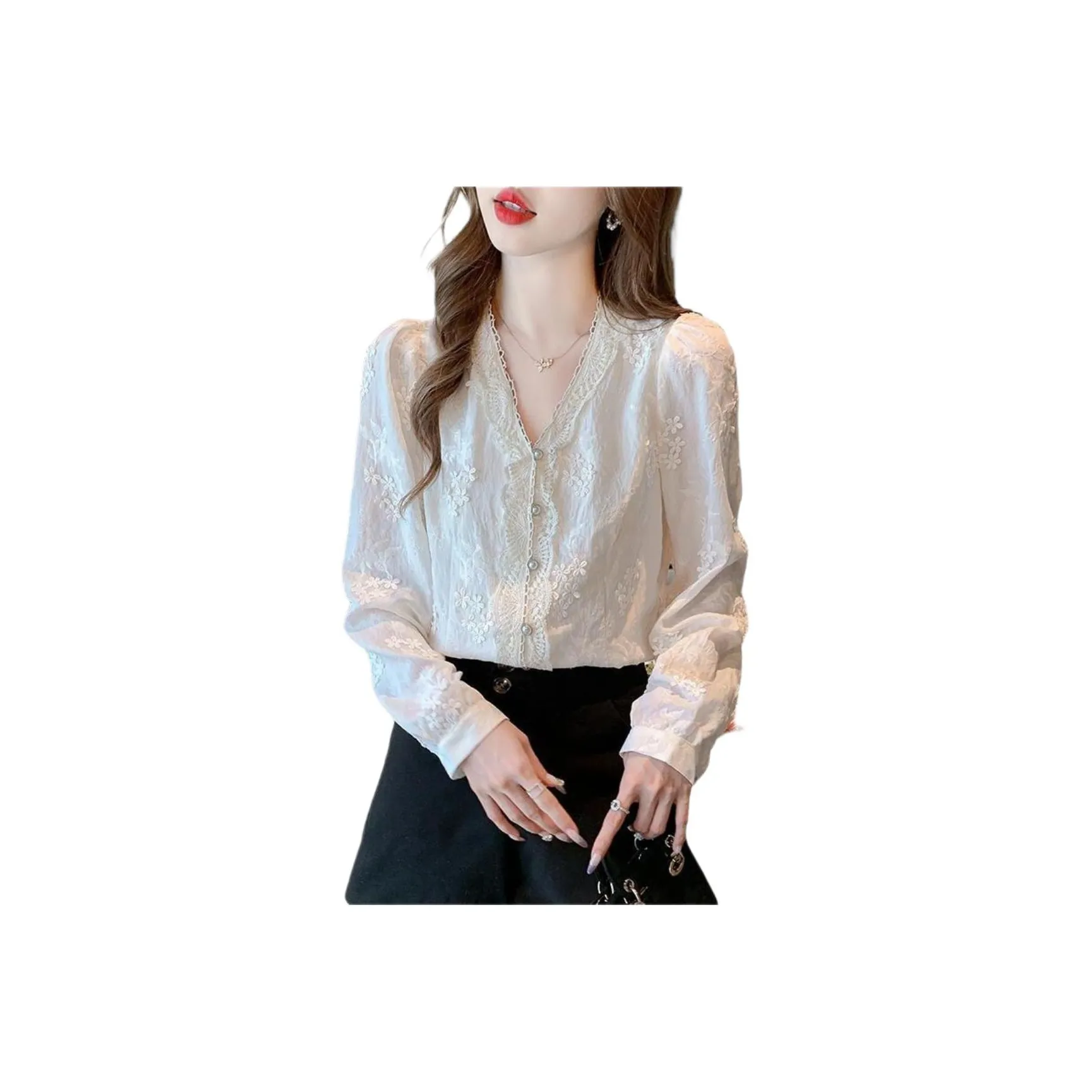 LANGQING Абрикос Giveaway Бренд Наклеенный Женские Рубашки