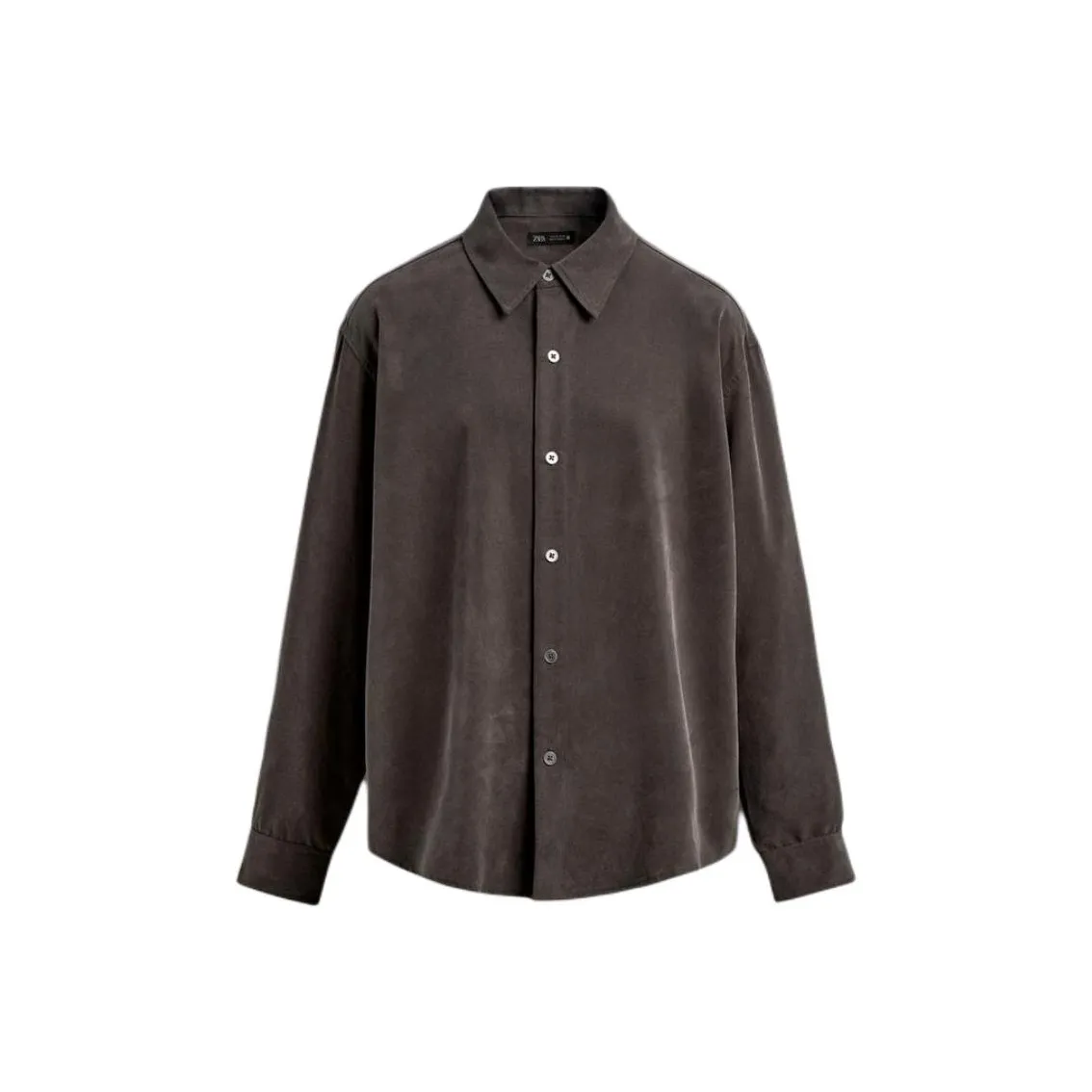ZARA Мужские рубашки из норкового коричневого