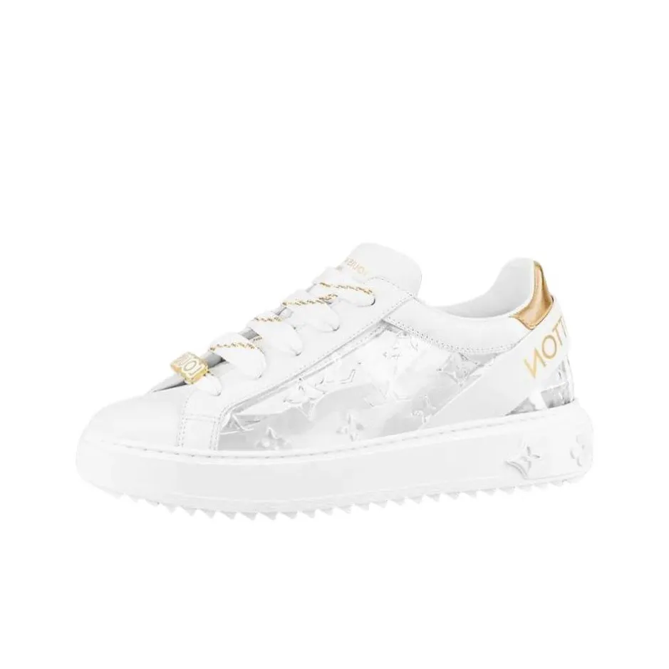 LOUIS VUITTON Time Out Skateboard Shoes Women's Low Top White Pink