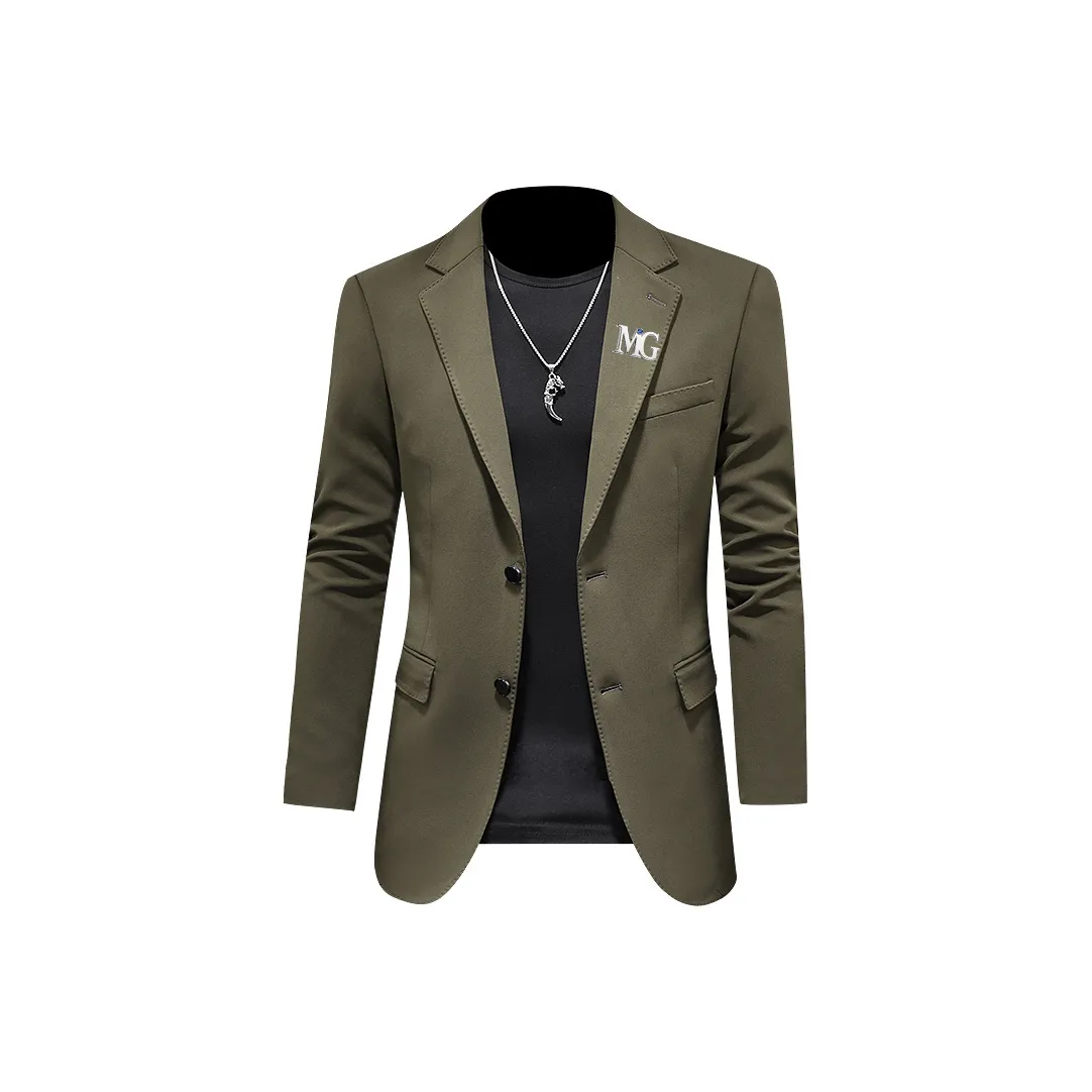 MG Оливково-зеленый Мужской Деловые костюмы