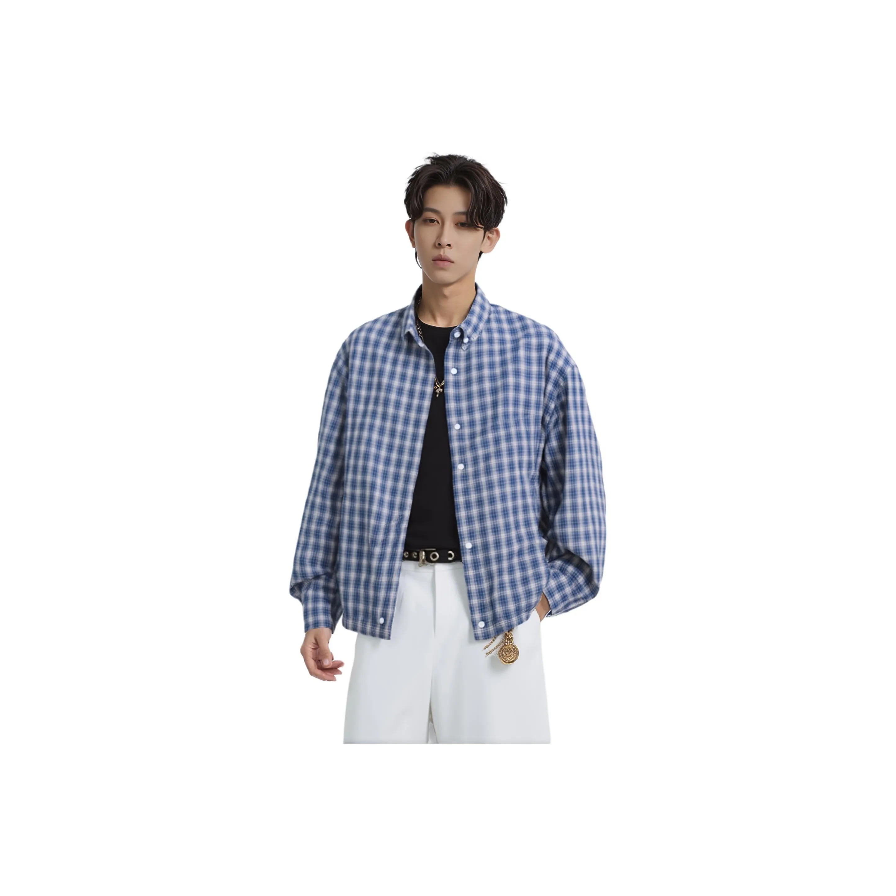 FRLMK Синяя клетка Мужская куртка