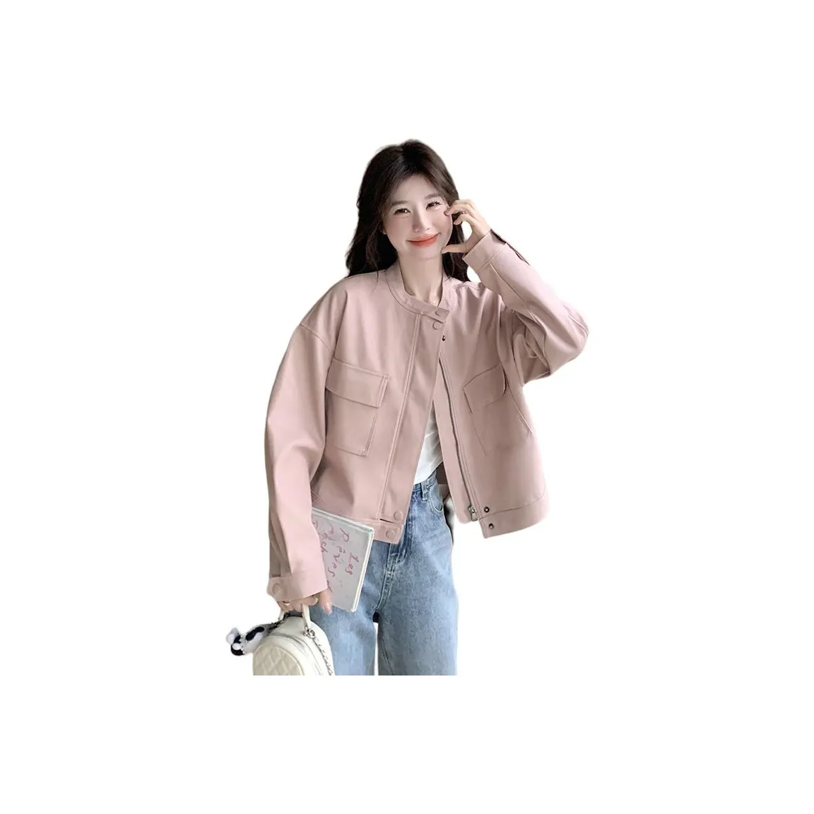 JOEM Розовый Женские Кожаные Куртки