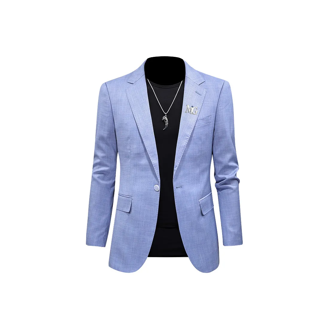 MG Светло-синий Мужской Деловой костюм