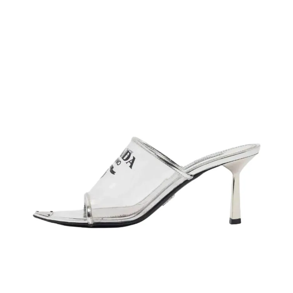 PRADA Slide Slippers Women's Silver