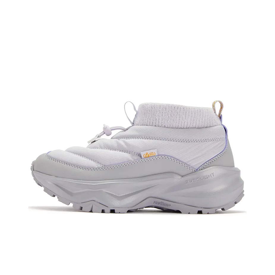 361° Yushan 3 Амортизация Устойчивость к истиранию Термический Высокий Топ Беговые кроссовки Женские Magic Carpet Серый Фиолетовый