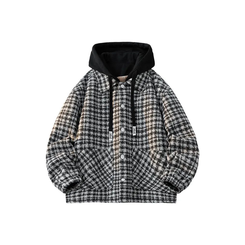 Tingqu Черный флис с подкладкой унисекс куртки