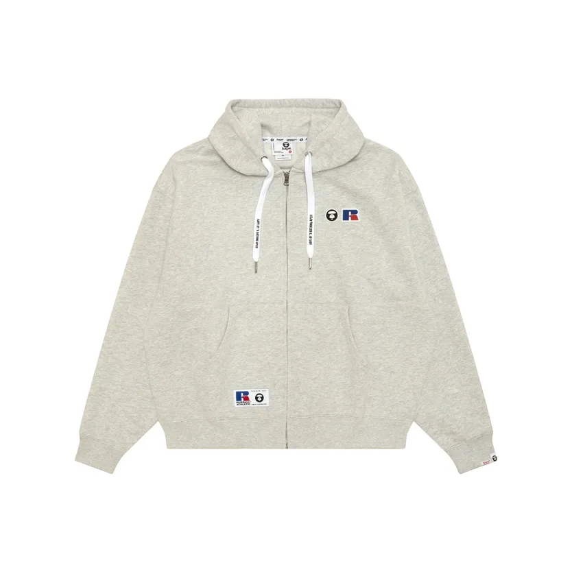 Aape BAPE x Russell Athletic Co Бренд WH2 Серый Белый Мужские Свитшоты