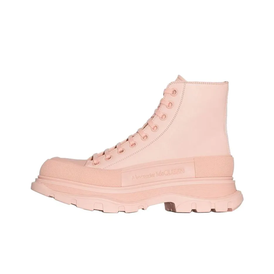 Alexander McQueen Tread Slick Короткий Платформа Обувь Женская Розовая