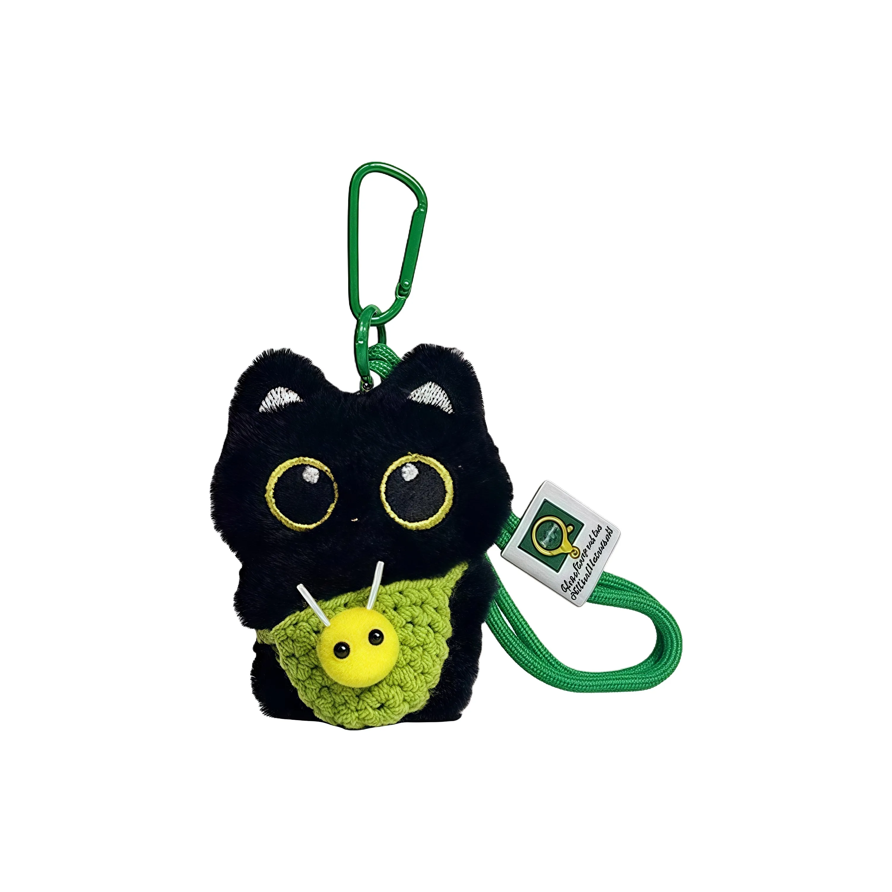 YUELIANTAO Дофаминовая одежда Многоцветный Маленький Черный Кот Плюшевый Брелок 10 см Высота