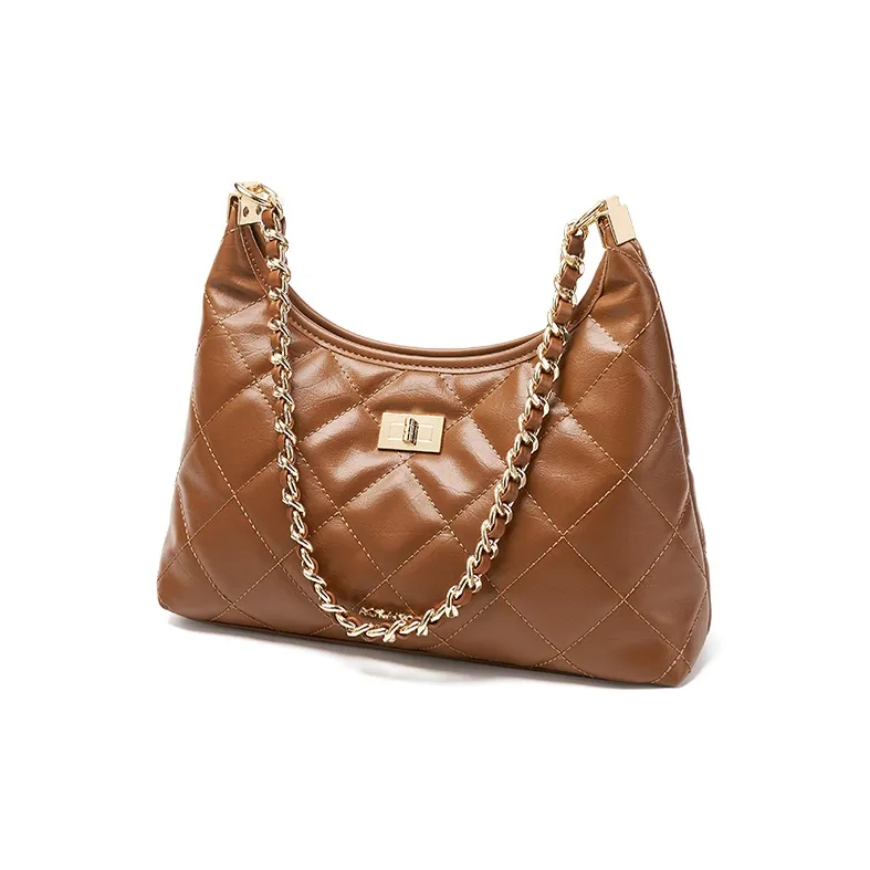 AOKANG Корова Кожа с Синтетической Кожей Сумка через плечо Стандартная Женская Классическая Черная Карамель Коричневая