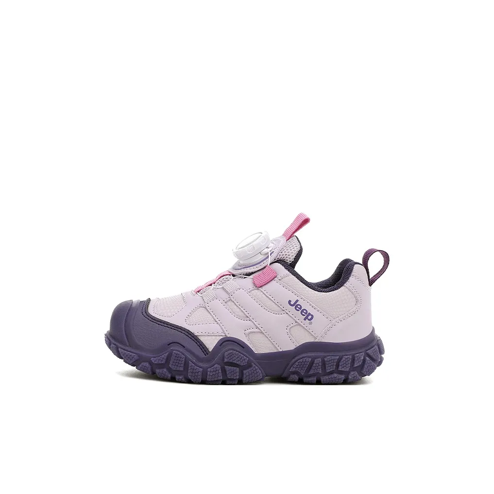 Jeep Дышащие Легкие Амортизирующие Низкие Кроссовки для Бега Розовые Фиолетовые Детские