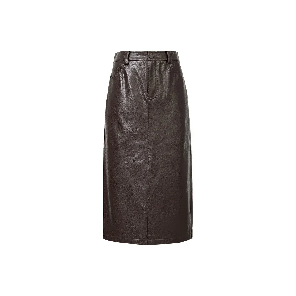 Hopeshow Кожа Длинная Юбка Женская