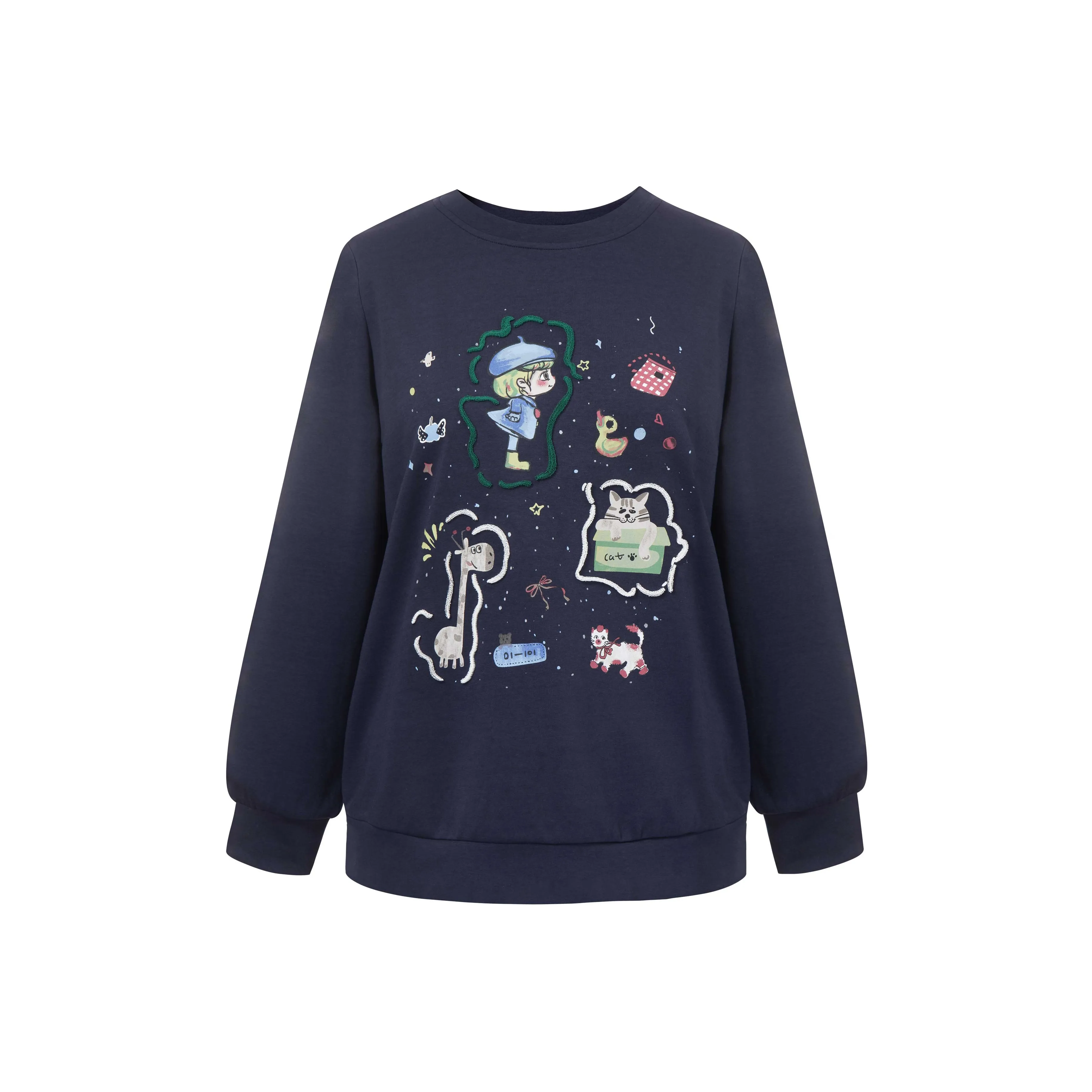 MSSHE Темно-синий синий женский свитшот