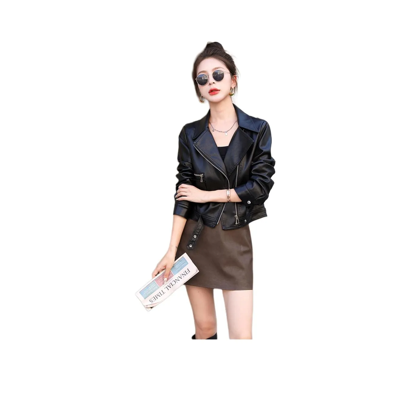 LANGQING Кожа Куртка Женская