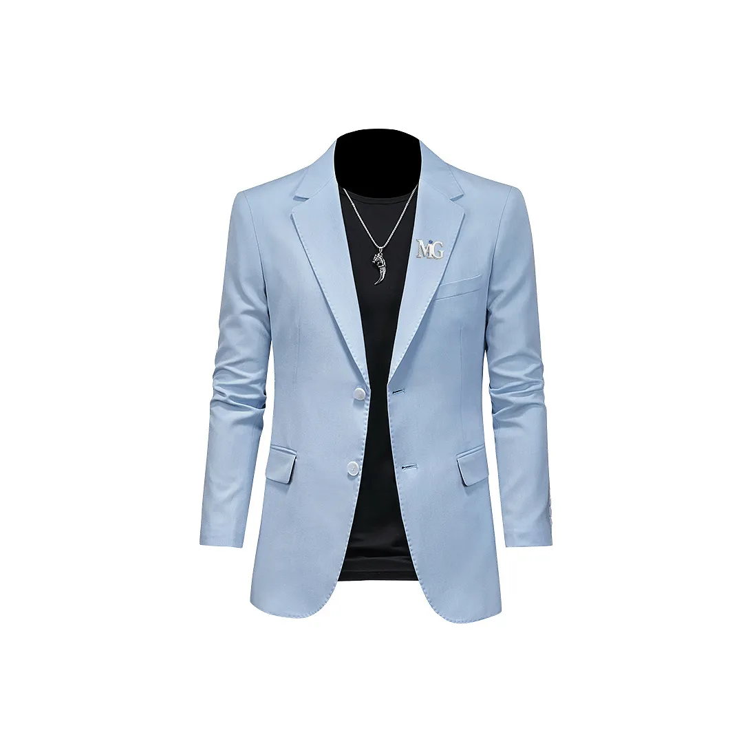 MG Небесно-голубой Мужской Деловые костюмы