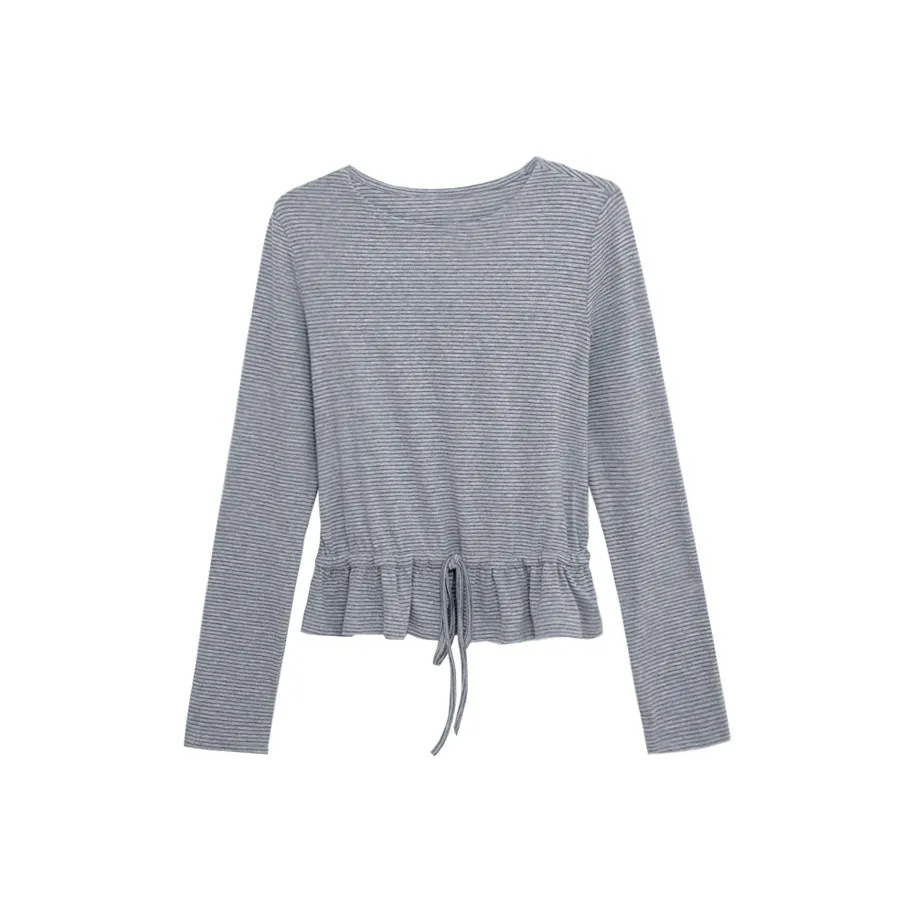 UNSPECIFIED Стандартный Lace Up Длинный рукав T Женские