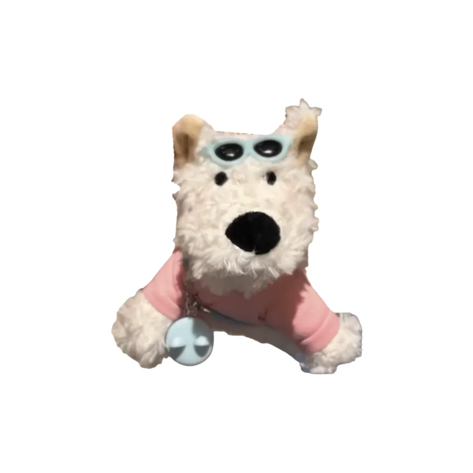 Cute Chip Милый Белый укороченный рукав T Вест-хайленд Щенок с шнурком плюшевый брелок 10 см высота
