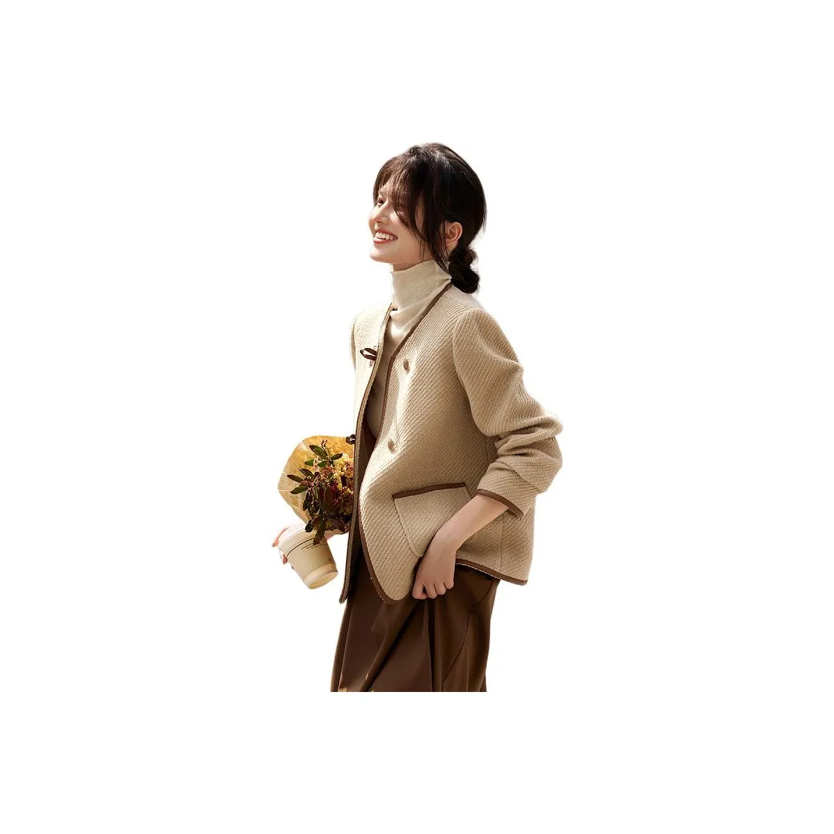 LANGQING CAMEL Подарочный набор Wave Прозрачный Бренд Наклеенный Женское пальто