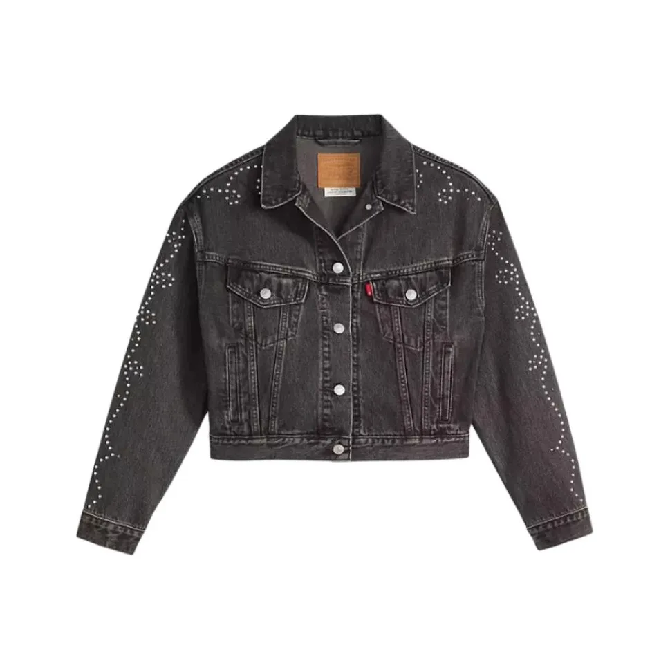 Levis Черные Женские Джинсовые Куртки