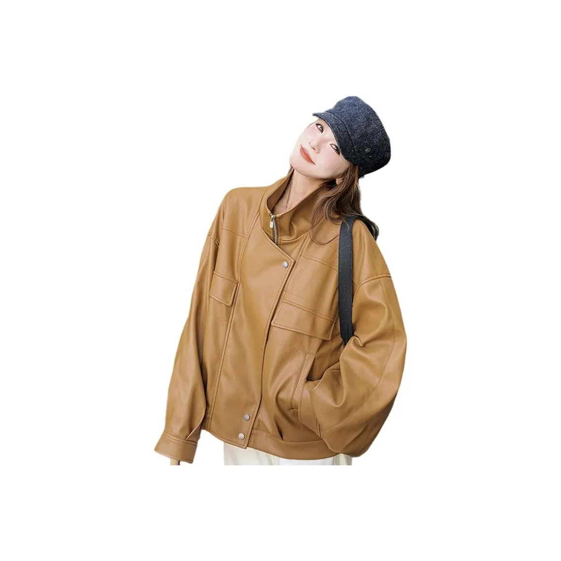 JOEM Желтые Женские Кожаные Куртки