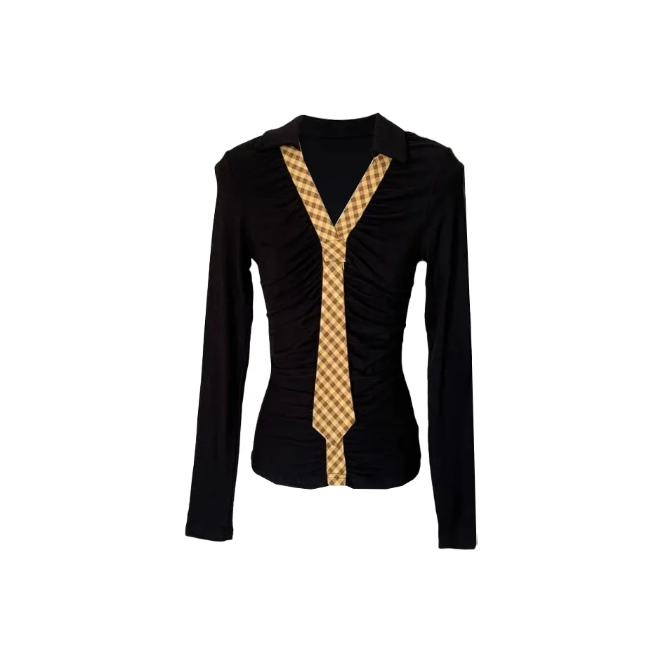 QIAOMONVHAI Черный Spells Желтый Женские T-рубашки