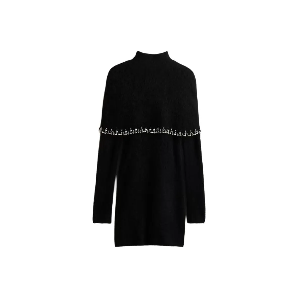 H M Черные Женские Длинные Платья с Длинными Рукавами