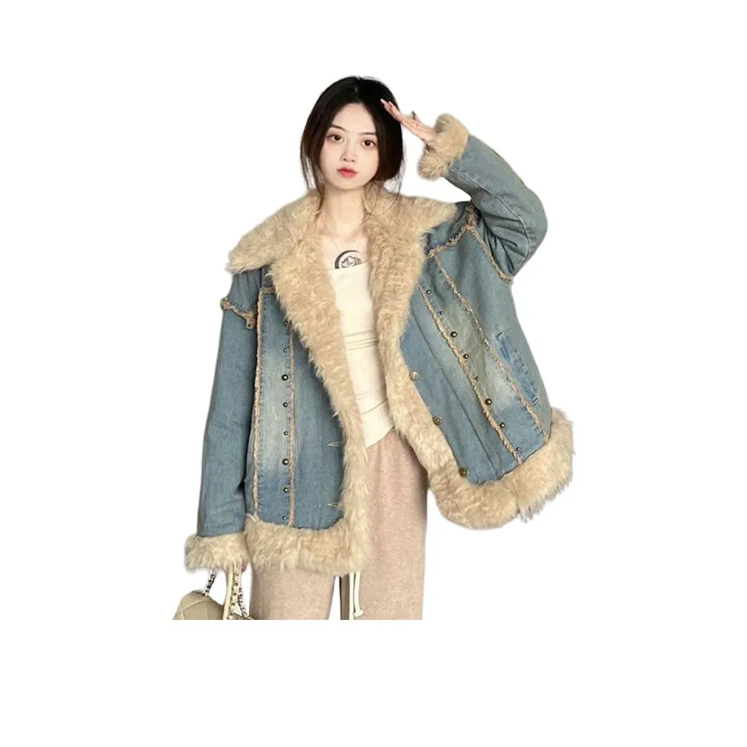 BONAS Джинсовый синий Женские пуховики