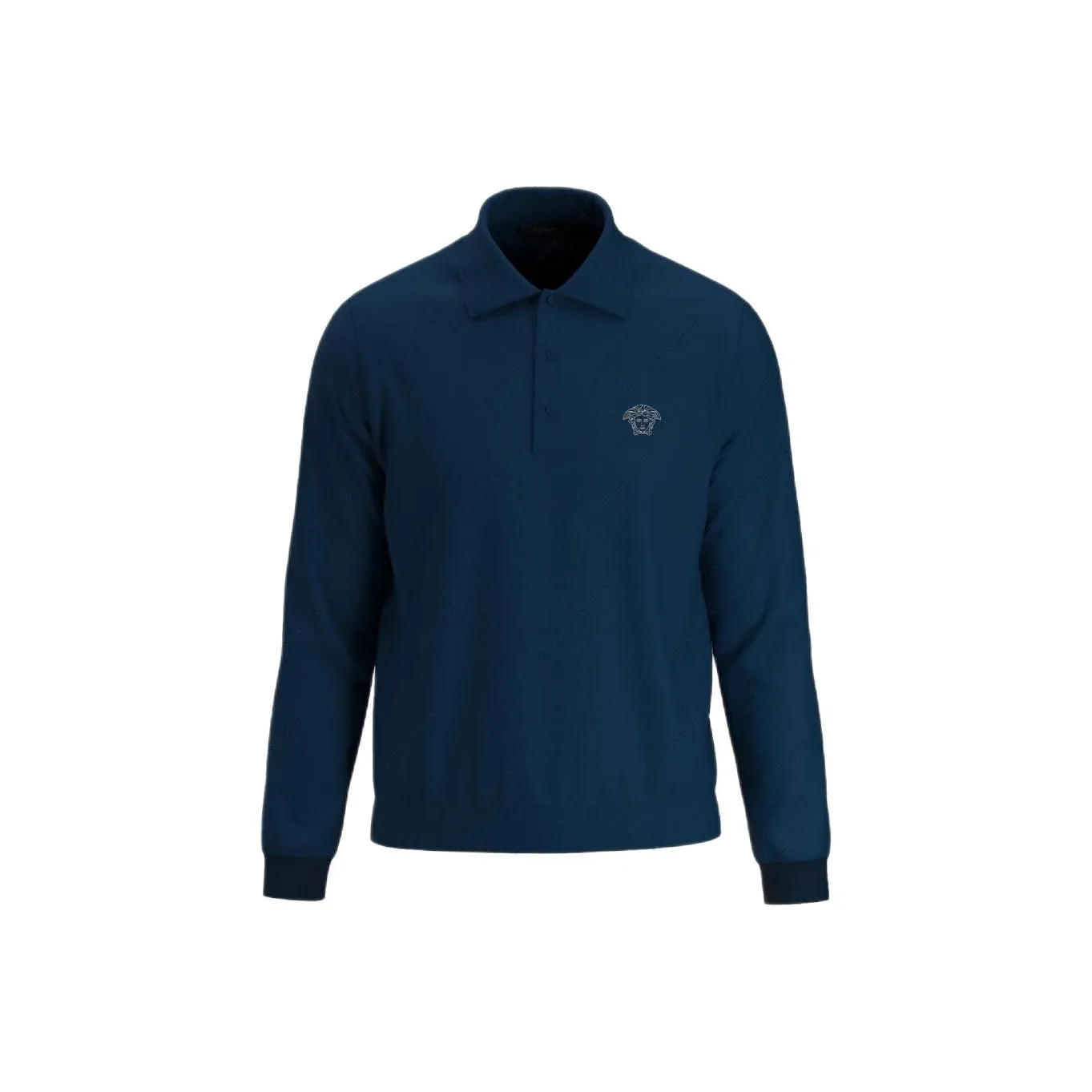 VERSACE Темно-синяя мужская поло рубашка