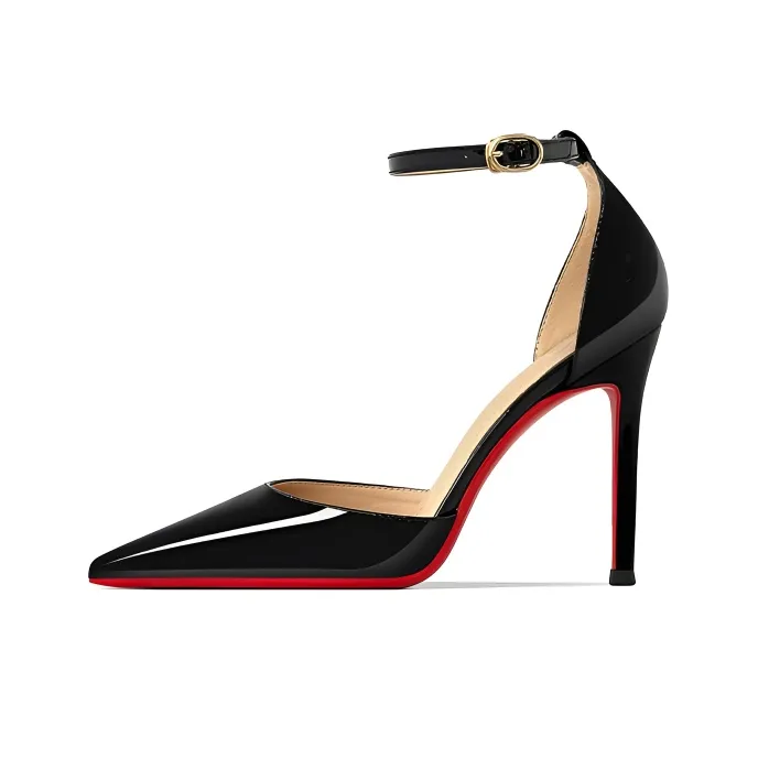 Lan Miao Gift Box Set Низкий каблук Высокий каблук 8 см Женский Черный