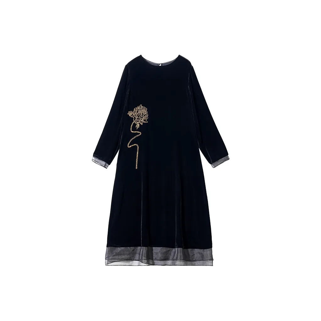 JINJU Длинное платье с длинными рукавами женское