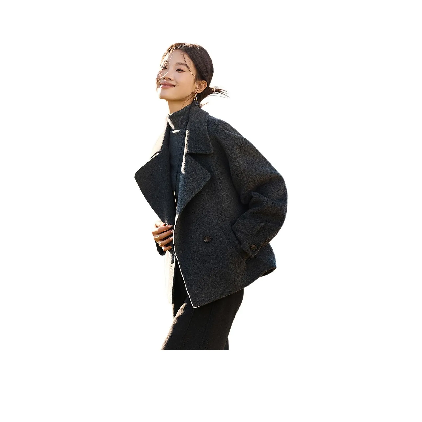 MOHANYIMEI Лава Серый Женское Пальто