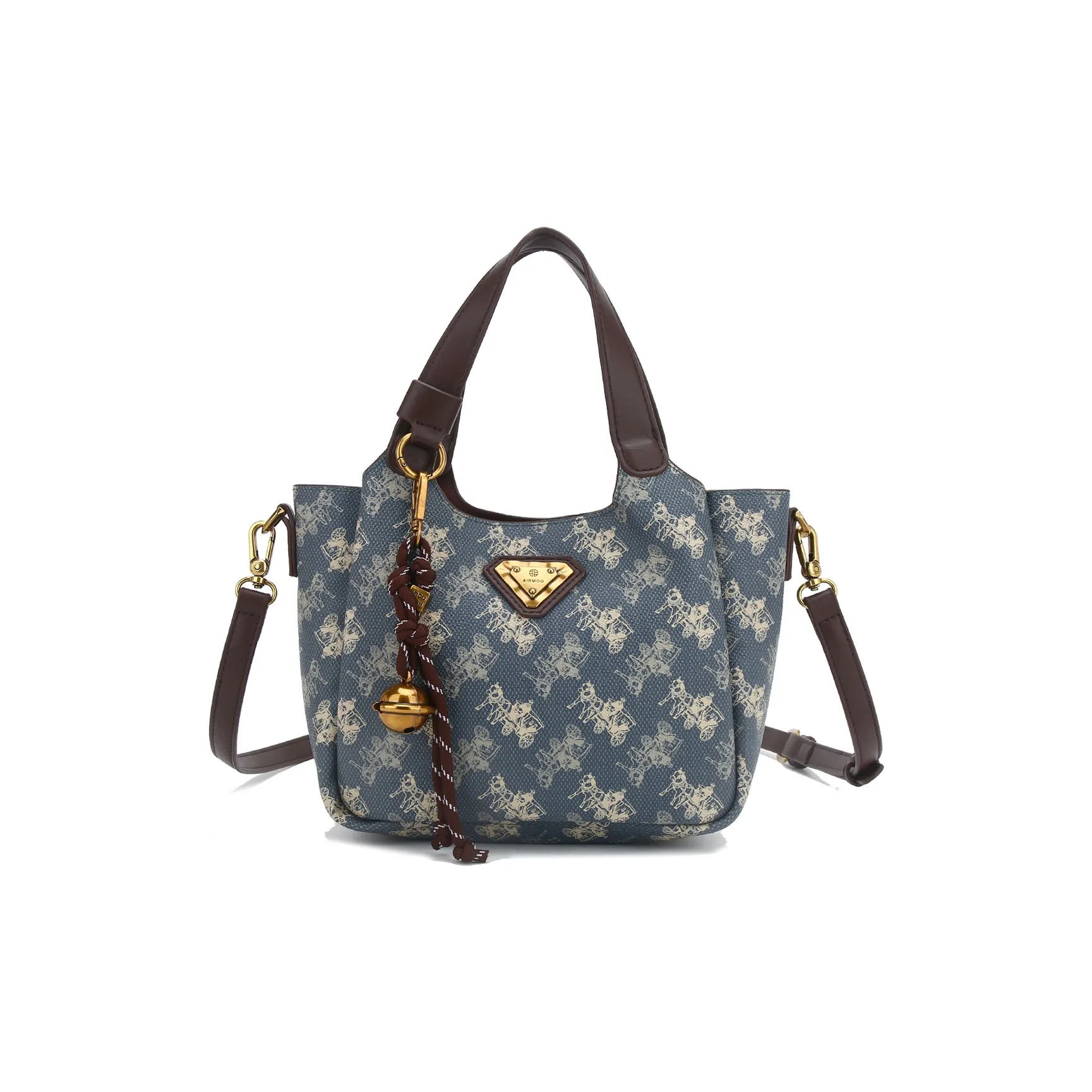 JANITINO ПУ (полиуретан) Сумка Женская Винтажная Синяя