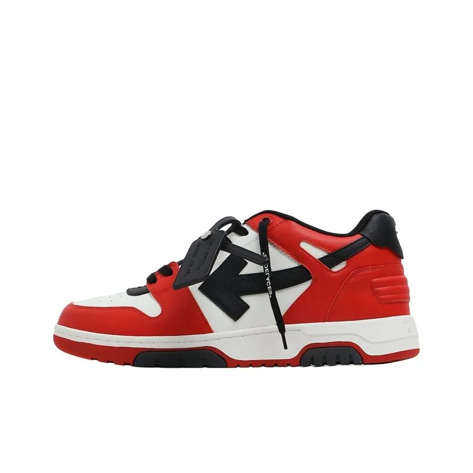 OFF WHITE Skateboard Shoes Men Low Top Red/White/Black