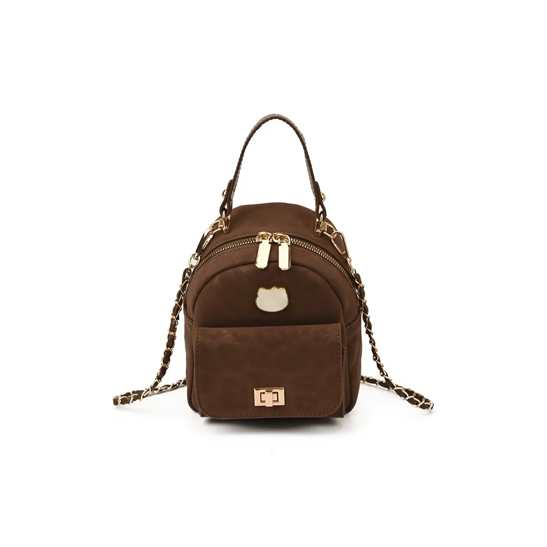 Kewuku ПУ (полиуретан) Рюкзак Сумка Женская Коричневая с Леопардовым Принтом