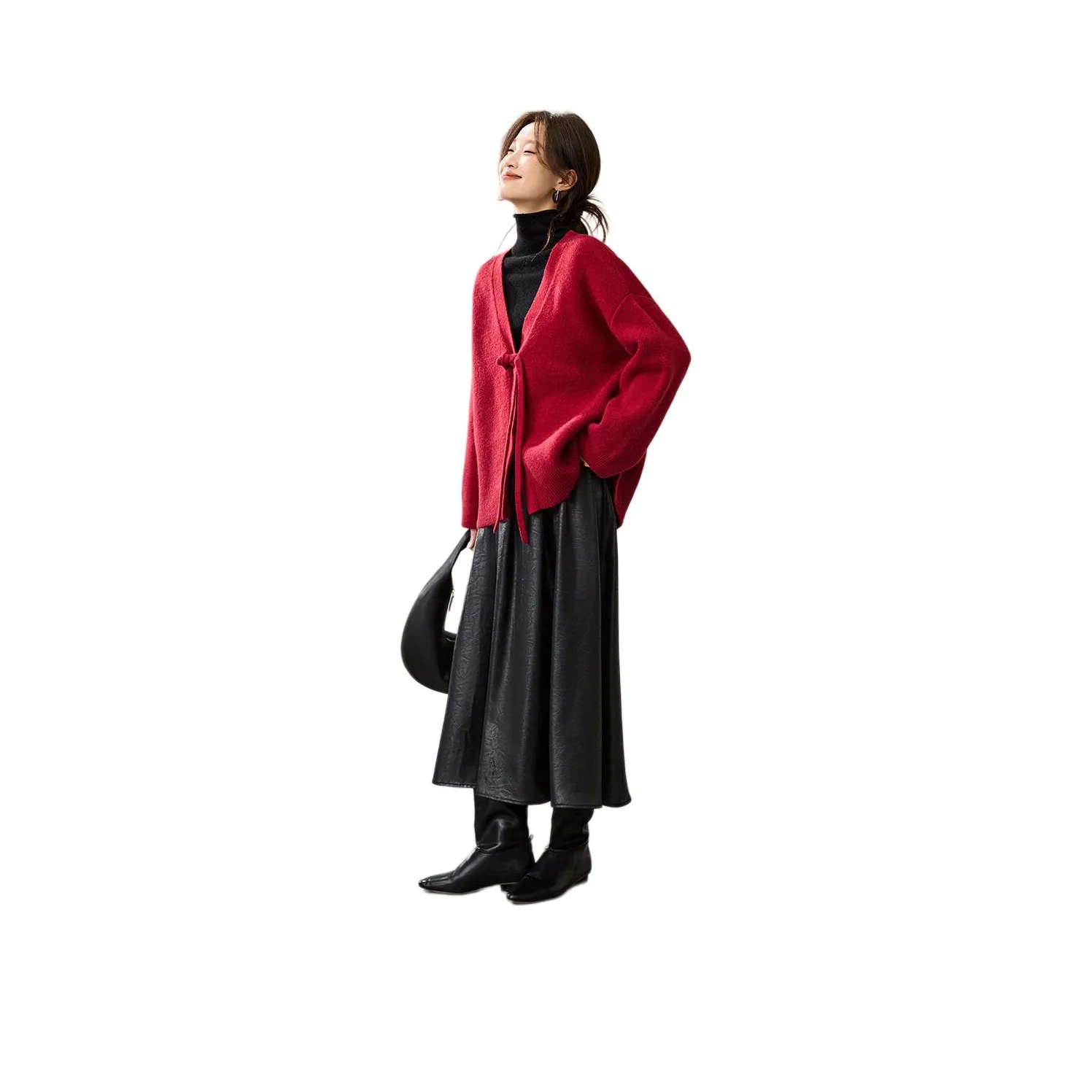 MOHANYIMEI Новогодний красный Женские Трикотаж