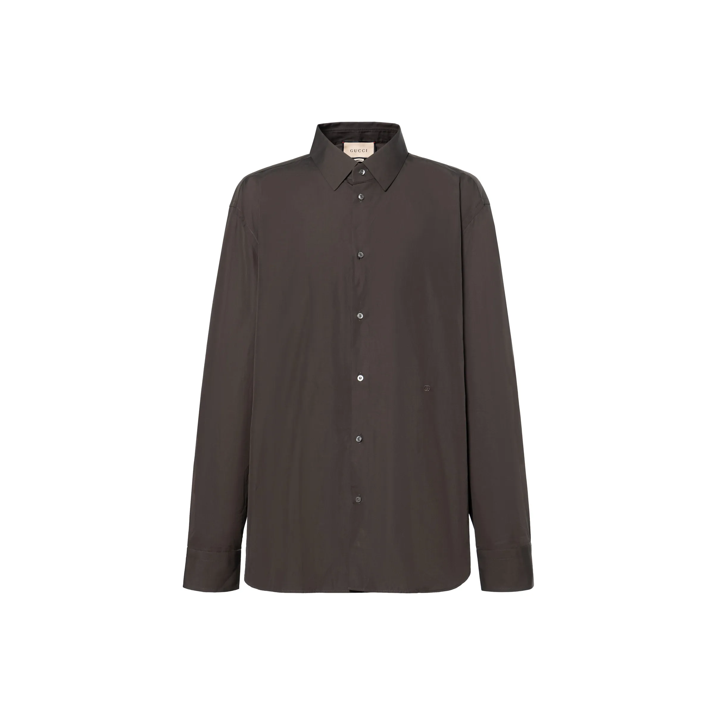GUCCI SS22 Рубашка Мужская Темно-Кофейная
