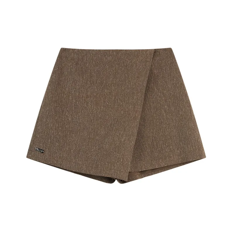 ELLE Темно-коричневые женские повседневные шорты