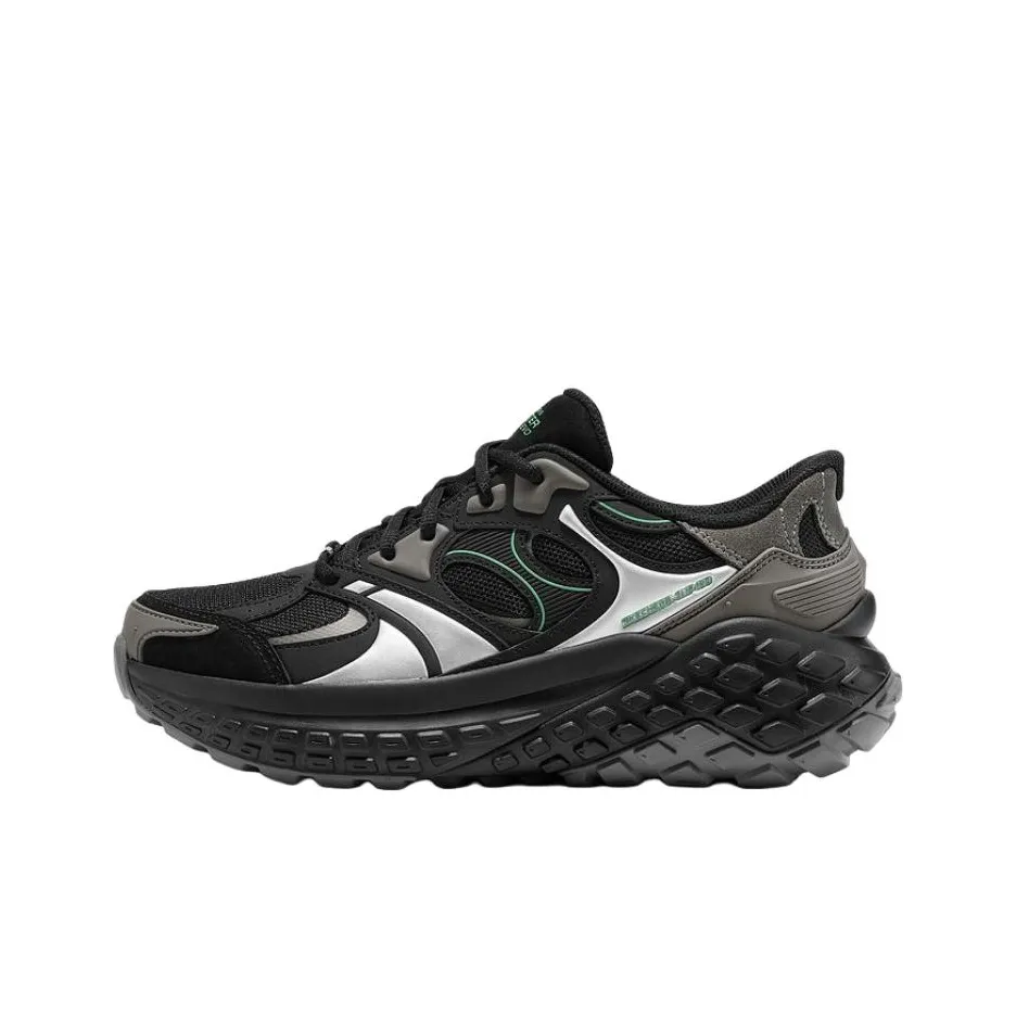 Skechers DLITES Устойчивый к истиранию Дышащий Поддерживающий Легкий Низкий Топ Кроссовки с Толстой Подошвой Мужские Черные