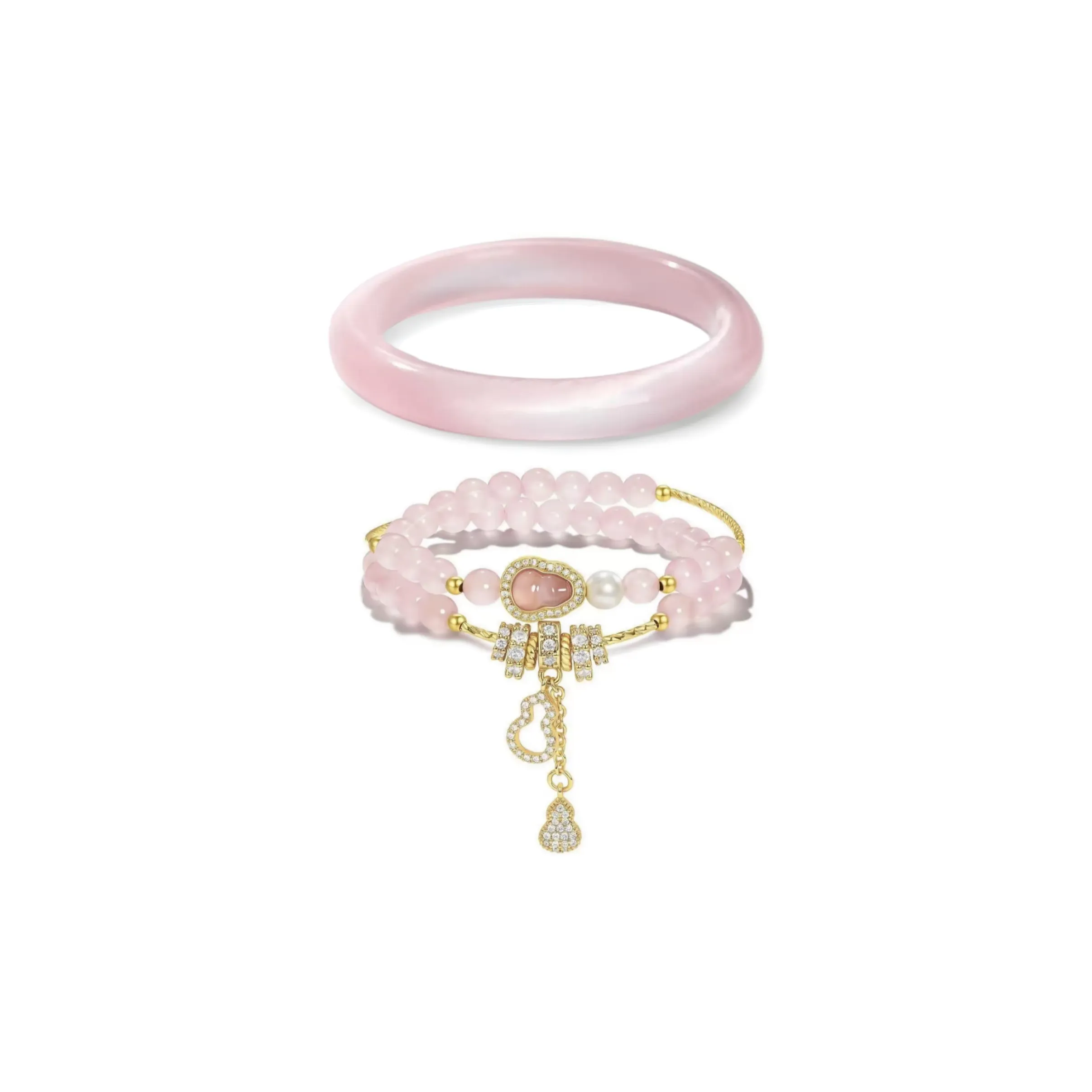 Artisan Lock Heart Jade Цветное стекло Браслеты Женские