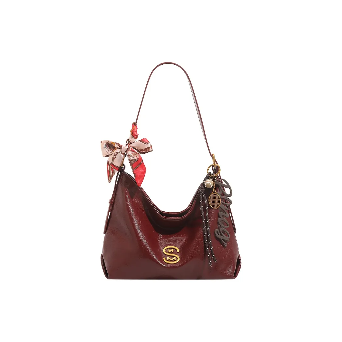 SMILE FOCUS Сумка через плечо из синтетической кожи стандартная женская бордового цвета