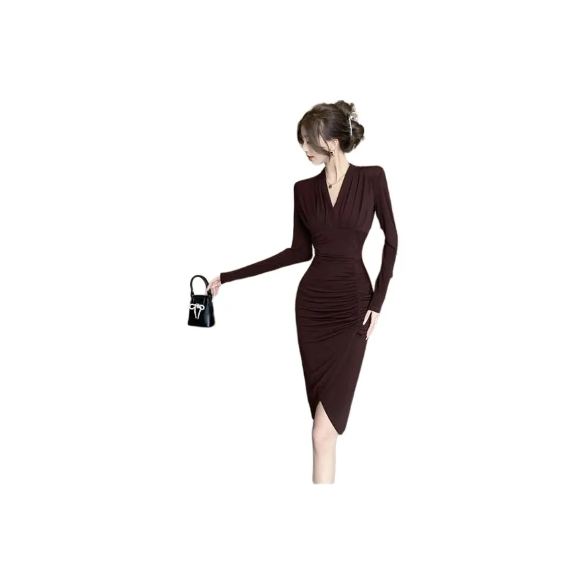 XIANSINIAO Длинное платье с длинными рукавами женское