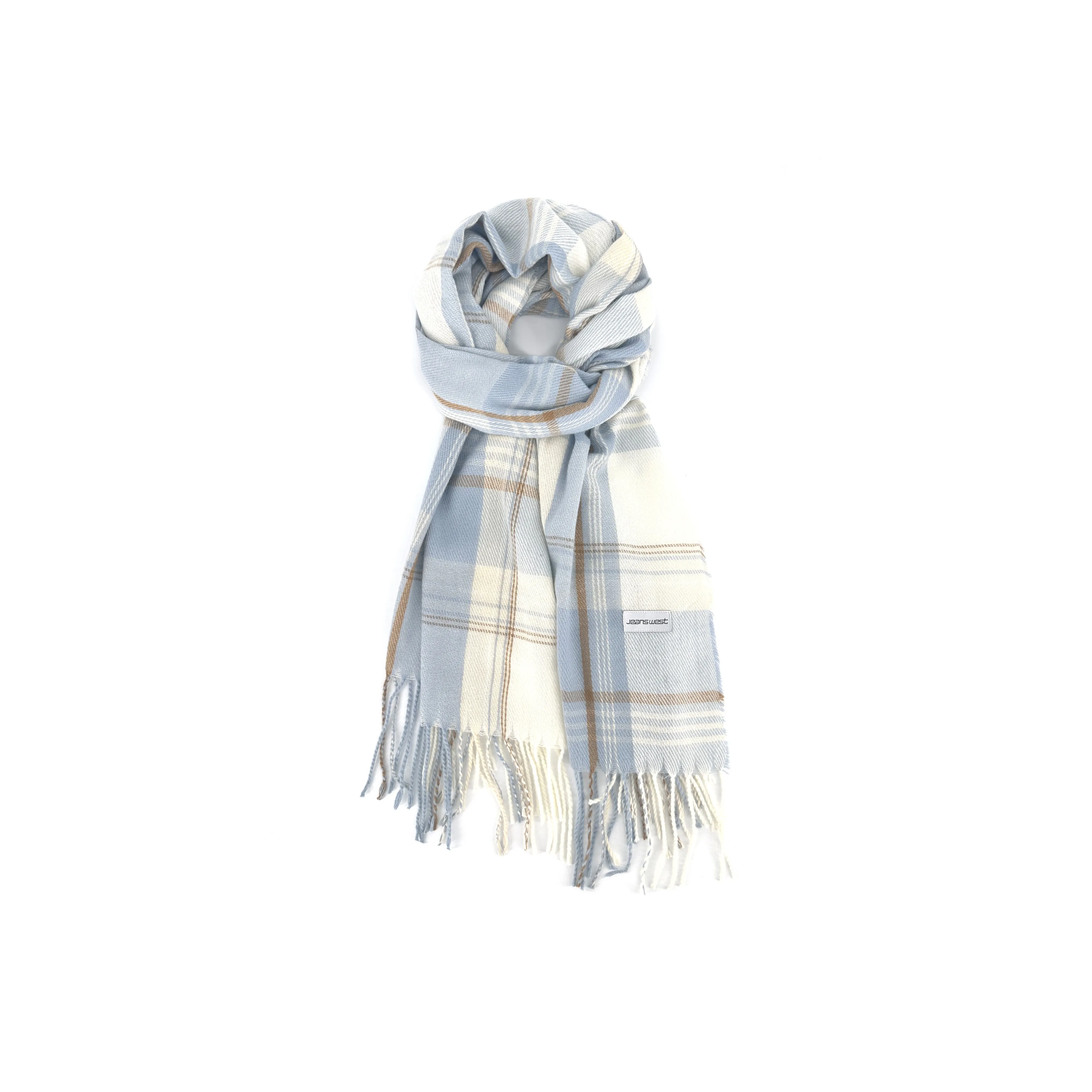JEANSWEST Вязаные шарфы из искусственного кашемира женские светло-синие
